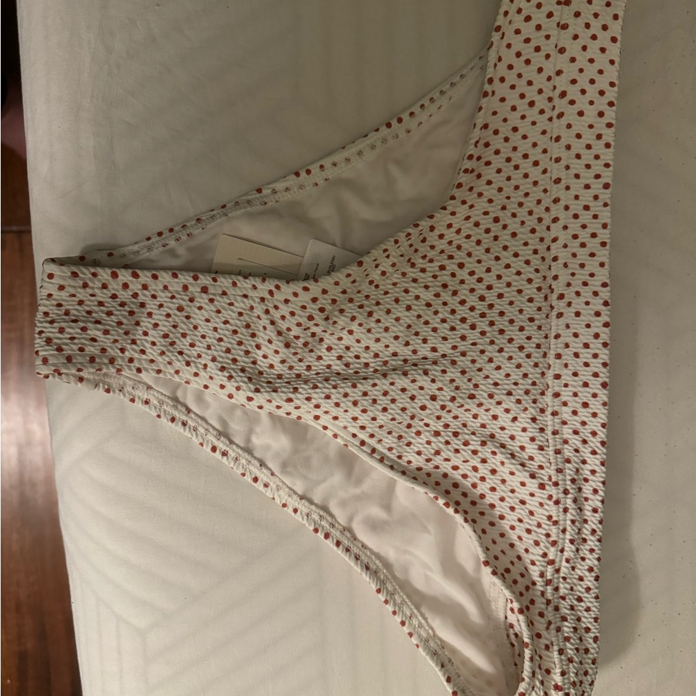White and Red Polka Dot Bikini Bottom
